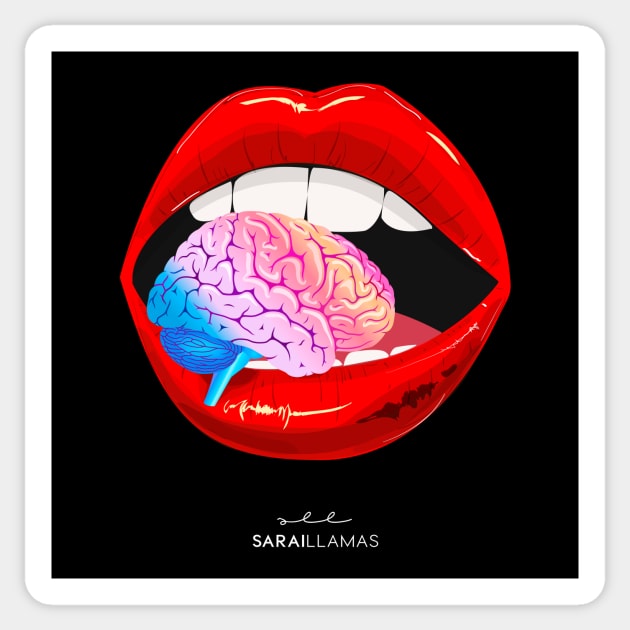 Brain Lips Sticker by saraillamas